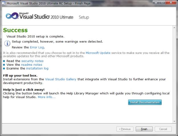 VS2010RCインスコ成功